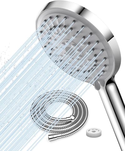 Famanu – Waterbesparende handdouche met 2 m slang, drukverhogend, regendouche met lage waterconsumptie