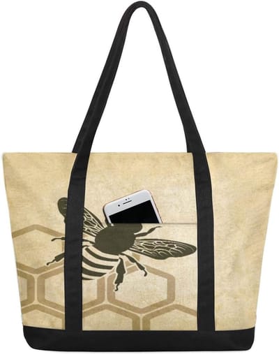 Handtas Canvas - Draagtas Schoudertas - Dagelijks Gebruik - Grote Capaciteit - 52 cm - Beige