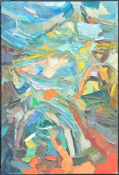 Fine Asianliving Olieverf Schilderij 100% Handgeschilderd 3D met Reliëf Effect en Zwarte Omlijsting 120x180cm Abstracte Kunst