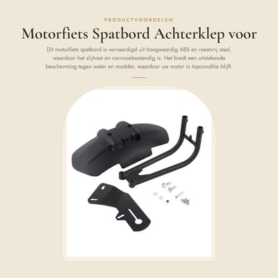 Dailygoods- Spatbord Hoge Kwaliteit - Motorfiets Spatbord - Achterspatbord - Vervanging - ABS/Roestvrij Staal - Geschikt voor Yamaha