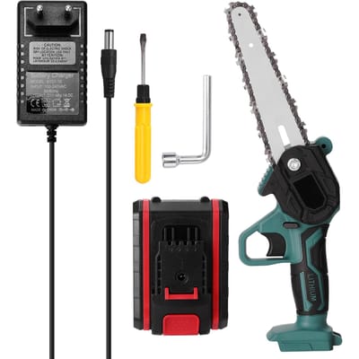 Mini scie électrique Portable 21V, Rechargeable, petite tronçonneuse pour fendre le bois, à une main EU Plug multicolore
