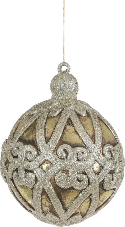 House of Seasons Kerstbal Ornament - H20,5 x Ø15,5 cm - Goud