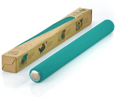 TreeBox Deegroller van Siliconen en Roestvrij Staal – Professionele Rolstok voor het Uitrollen van Fondant en Deeg – Antikleef - Blauw