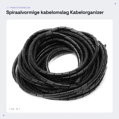 Dailygoods - Spiraalvormige kabelomslag - Kabelorganizer - 10 meter - PVC - Draadwikkelsnoeren - Geschikt voor pc en tv - Thuis en kantoor