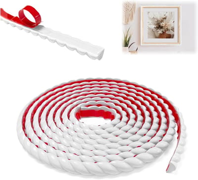 Zelfklevende wandlijst van pvc, overschilderbare, flexibele sierlijst in wit, voor muren, plafonds, meubelranden, spiegellijsten, doe-het-zelf decoraties (15 mm x 3 m)| Cyslmuk®