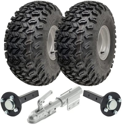 22x11.00-8 Aanhangwagenkit voor ATV’s en quads, P334-wielen, assen en draaibare koppeling, 900 kg