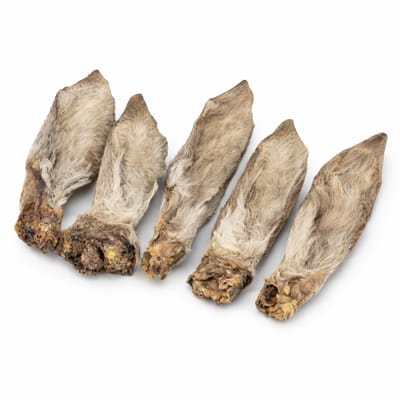 Bark-Bite Hertenoren met vacht - 5 stuks