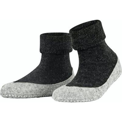 FALKE Cosyshoe Noppen op de zool wol huissokken dames grijs - maat 39-40