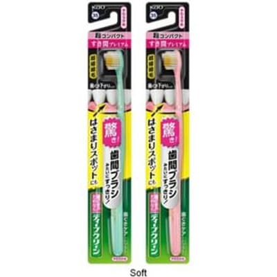 Kao - Deep Clean Premium Care Ultra Compact Toothbrush 1 pc - Random Color - Soft