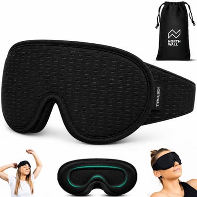 Northwall Luxe Slaapmasker voor Mannen en Vrouwen - 100% Verduisterend - 3D Ergonomisch Traagschuim - Oog Masker met Opbergzakje