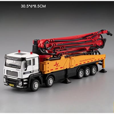 1:32 Cementpomp Vrachtwagen Container Transport Auto Model Speelgoed Geluid Licht Deuren Geopend Bouwvoertuig Modellen Kinder Speelgoed Cadeaus