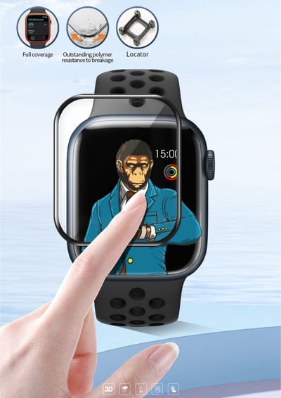 BLUEO 41mm Screenprotector - Geschikt voor Apple Watch S7 / S8 - Glas Bescherming - Met Installatie Kit