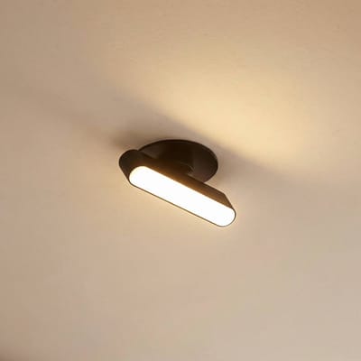 Lindby LED inbouwlamp Eldrin, zwart, lichtstrip,13,1cm
