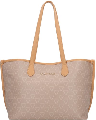 VALENTINO Schoudertas Lady Re Shopping Bag Natur / Multicolor Taupe