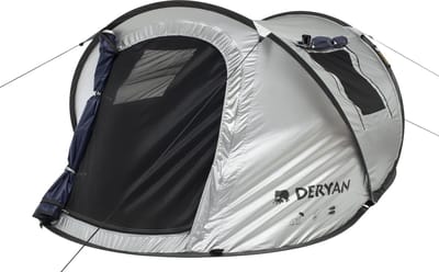 Deryan Dome Pop Up Tent - 2 pers. - 2000MM Waterkolom - UV50+ - Zilver