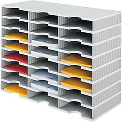 styro® sorteerstation styrodoc Standaard SET, C4, 8 etages/3 rijen/24 vakken, grijs/grijs
