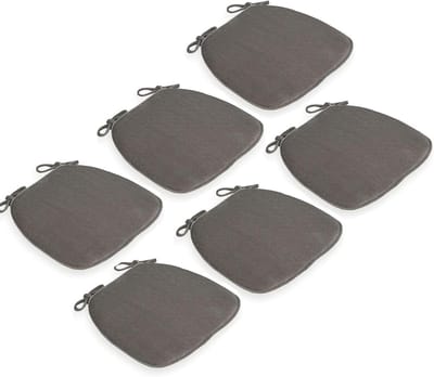 Halfronde Stoelkussens - Zitkussens Set - Comfortabel Zitten - Antislip Basis - 6 Stuks - Grijs