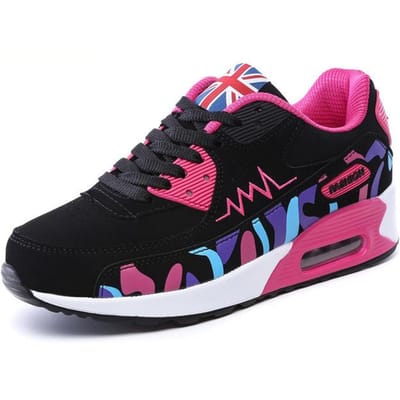 Nieuwe Sneakers Meisjes Vrouwen Platte Schoenen Demping Sportschoenen Lente Comfortabele Dames Loafers Casual Schoenen Veters Lichtgewicht Platte Schoenen 35 rood