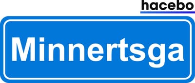 Hacebo - Plaatsnaam Sticker - 29x10 CM - Minnertsga sticker - Verkeersborden sticker - grappige cadeaus - Minnertsga
