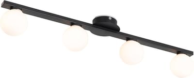 QAZQA cederic - Moderne Plafondlamp - 4 lichts - L 680 mm - Zwart - Buitenverlichting