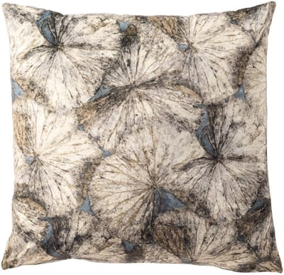 Dutch Decor TOBIAS - kussenhoes 45x45 cm - bladmotief - Sterling Blue - blauw - met rits - zonder binnenkussen