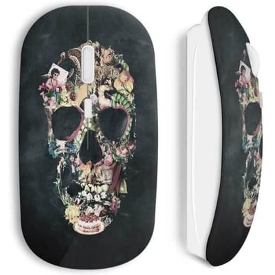 Souris sans Fil Tête de mort Vintage