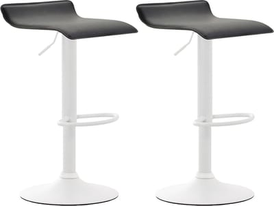 CLP Dyn V2 Set van 2 barkrukken - Kunstleer zwart wit