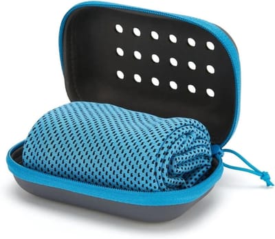 Draagbare sporthanddoek - Koude handdoek - Fitness en sport - Sneldrogend materiaal - 90 x 30 cm - Blauw