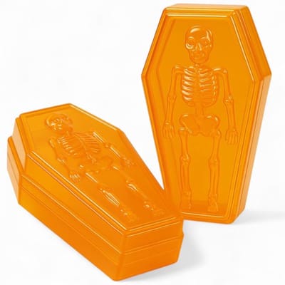 Dailygoods- Snoepdoos Halloween - Doodskistdesign - Set van 2 - Kunststof - 9 x 5 x 13 cm - Feestdecoratie - Opslagdoos