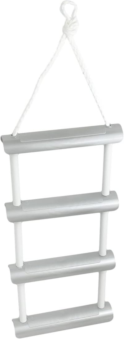 Touwladder voor Tijdelijk Gebruik met 4 Kunststof Treden 106 x 30 cm