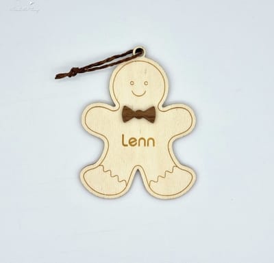 [Nice Little Things] - Kerstbal Peperkoekenfiguur met Naam - jongen