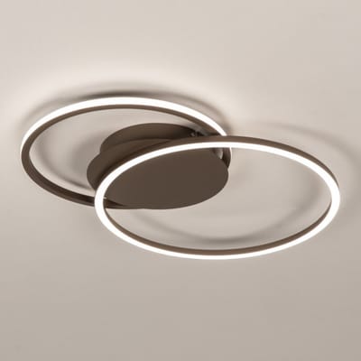 Lumidora Plafondlamp 75620 - Plafonniere - CUZCO - 2 Lichts - Ingebouwd LED - 24.0 Watt - 2400 Lumen - 2700 Kelvin - Bruin - Metaal - Met dimmer - Badkamerlamp