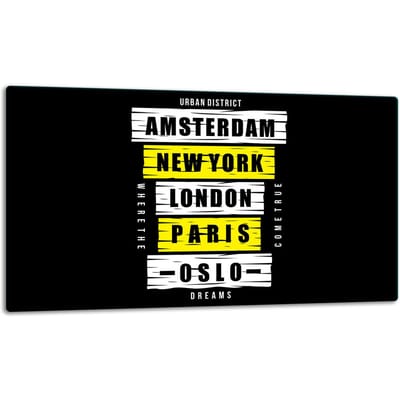 TMK ArtDeko - Snijplank Glas - 52x30cm - Zwart - Inductiekookplaat Bescherming - Antislip