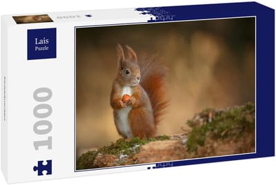 Puzzel Eekhoorn - Legpuzzel 1000 - Ontspannend Tijdverdrijf - Gedetailleerde Natuurafbeelding - 27x5.6x37.3 cm