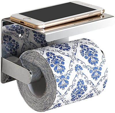 Dailygoods - Papierstandaard Toiletrolhouder - Glanzend Chroom voor Mobiele Apparaten
