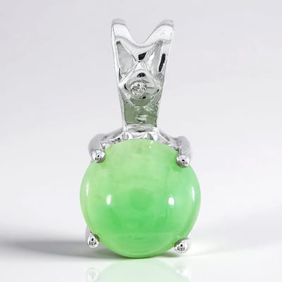 Cavill - Zilveren Hanger met Keizerlijk Groene Chrysopraas 1,16 ct & Witte Topaas 925 Sterling Zilver Elegant Rond Rond Cabochon