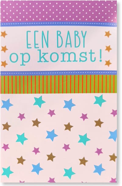Een Baby op komst - Zwangerschap / In Verwachting Wenskaart - 12 x 17 cm - gevouwen kaart Inclusief envelop