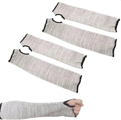 Snijbestendige armwarmers van 35 cm met afneembare manchetten voor optimale onderarmbescherming en steenbescherming, ideaal voor veilig werken en klussen