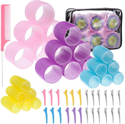 Krultangen - 50 Stuks - Zelfklevende haarkrulspelden - Haarclips - Volumegevend stylingtools - Zelfklevende magische krultang - Krultangset - 4 maten - Krullgereedschap voor lang, medium in korte het haar - Nylon - 4 Kleuren