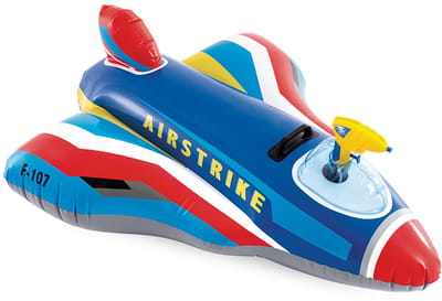 Intex Jet fighter ride-on Blauw 117 CM met Waterpistool - Drijffiguur voor Kinderen - Luchtbed Zwembad - Strand Luchtbed - Lounge - Water Schieten