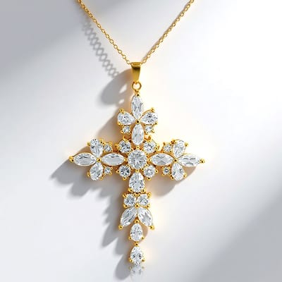Cavill - Luxe Zilveren Halsketting - 925 Sterling Zilver - 10,417 ct Witte Topaas - Druppel, Marquise & Rond - Elegante Ketting Vrouwen