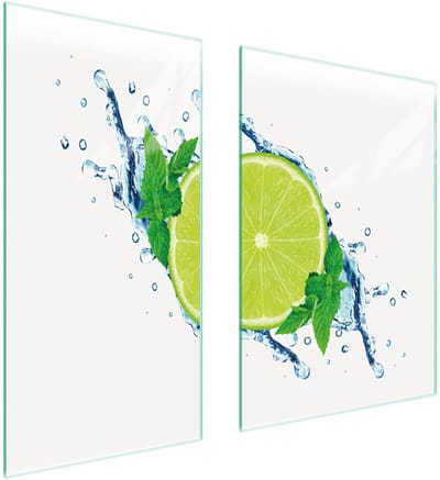 TMK ArtDeko - Snijplank van gehard glas - Limonkekleur - 75x52 cm