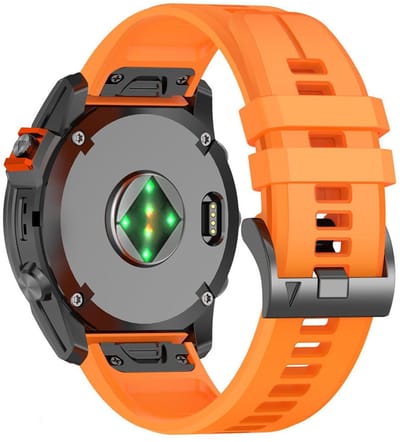 Siliconen bandje - geschikt voor Garmin Fenix 5 (PLUS) / 6 (Pro) / 7 (Pro) / 8 (47 mm) / E (47 mm) / Epix (Pro) (2) 47 mm / Approach S60/S62/S70 47 mm / MARQ / Instinct 1/2/3 (45mm) - oranje