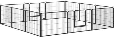 Hondenren - Puppyren - Hondenbench - Staal - Uitbreidbaar - Zwart