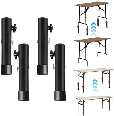 Dailygoods- Tafelpootverlengingen - Inklapbaar - Verstelbaar - Hoogte 9,2 cm/20 cm - Set van 4 - Robuust en duurzaam - Meubelpoten
