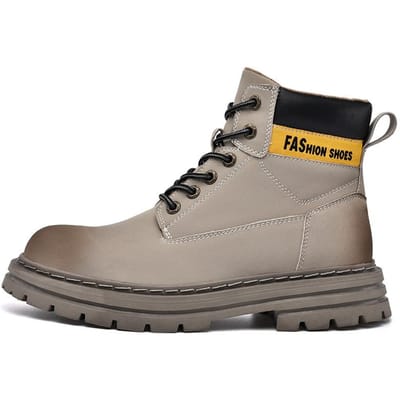 Winter Hoge Top Britse Stijl Dikke Zool Werklaarzen Werkerlaarzen Heren Middelhoge Waterdichte Retro Biker Trendy Schoenen 46 gray