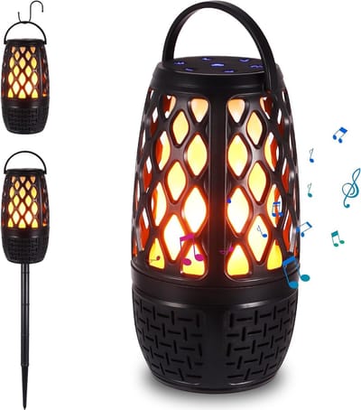 Draadloze Bluetooth Buitenluidspreker met Waterdichte LED-vlam voor Tuin, Camping en Feesten