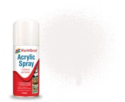 Humbrol Hobbyverf Acrylverf - #34 White - Matt - Acryl spray - 150ml Verf spuitbus - 150 ml