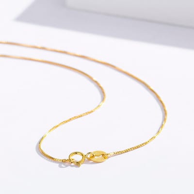 14  -32  Slanke Echte 925 Sterling Zilver Met Goudkleur Dunne Schakelketting Ketting Dames Kinderen Meisjes Heren Sieraden Kolye Collares 065 60cm 24in beige
