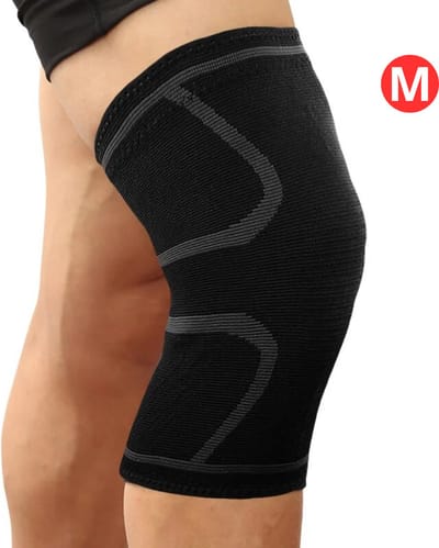 Bovista Sportbrace Knie - Kniebrace - Knee Sleeves Powerlifting - Knee Support - Compressie Knie Brace - Knee Wraps - Dames - Heren - Grijs - Maat M